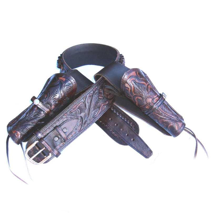 Western High Rider Cartridge Gun Belt with Double Holsters